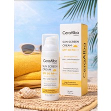 Ceraalba Spf 50 Pa+++ Yüz ve Vücut Güneş Kremi - Ter ve Suya Dayanıklı Şeffaf Formül Günlük Yüksek Korumalı