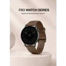 Fro LW38 Siyah Kasa 38 mm Kahverengi Kordon Akıllı Saat