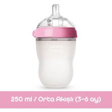 Empressco Comotomo Antikolik Silikon Biberon 250ML Pembe Orta Akışlı 3-6 Ay - Fiyatı, Yorumları