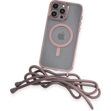 Mrs-  iPhone 14 Pro Kılıf Divo Lazer Askılı Magsafe Kapak - Pembe -548484