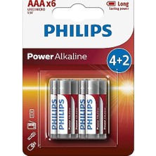 28963 - Philips LR03P6BP/10 LR03 Micro Aaa 4+2 6 Li Power Alkaline Aaa Ince Kalem Pi̇l