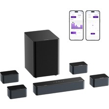 Ultimea Poseidon D80 Boom - Dolby Atmos 7.1 Kanal Soundbar 6.5" Güçlendirilmiş Kablosuz Subwoofer Ev Sinema Ses Sistemi Hoparlör (U2623)
