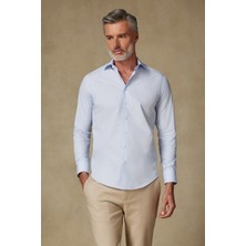 Bb Club Oscar Poplin Pamuk Polyester Slim Fit Açık Mavi Klasik Yaka Erkek Düz Gömlek