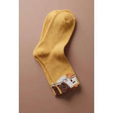 Bony Socks Sevimli Hayvan Desenli Sarı Çocuk Soket Çorap