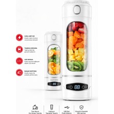 Erdmsp Güçlü Motorlu Premium Smoothie Blender Pratik Taşınabilir LED Ekranlı Şarjlı Blender Bardak