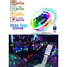 360 Derece (Yuvarlak) Sese Duyarlı USB Rgb Ledli Disco Topu Disko Topu 5W