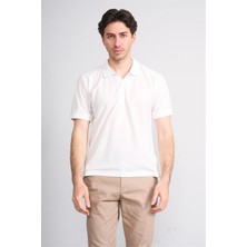 Çetinkaya Chester Polo 4736 Polo Yaka Regular Jakarlı T-Shirt Beyaz