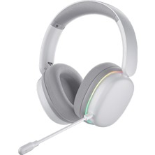 Aula G7 Pro Tri Mode Kablosuz Rgb Gaming Mikrofonlu Oyuncu Kulaklığı 7.1 Surround Ses 40MM Driver Düşük Gecikme E-Spor Kulaklık Beyaz