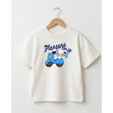 Babytex Pleasure Trip Baskılı Çocuk Oversize Tişört Pamuklu Unisex Yazlık Tişört