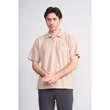 Çetinkaya Chester Polo 4727 Fermuarlı Polo Yaka Regular Jakarlı T-Shirt Bej