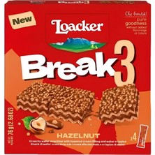 Loacker Break3 Wafer With Hazelnut Cream Filling 76G
