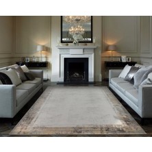 Hoom Rugs Bomonti Mhl 03 Cream Antrasit Viskon & Akrilik Modern Salon Halısı