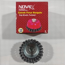 Novax Çanak Fırça Burgulu 100 mm (M14) Tüv Onaylı Ce Belgeli Daire Burgu Çanak 100 mm