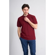 Çetinkaya Chester Polo 4728 Hakim Yaka Regular 30/1 Pike T-Shirt Bordo