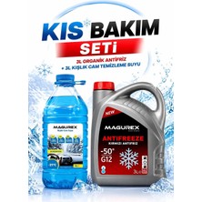 Magurex Kırmızı Organik Antifriz 3l + Kışlık Cam Temizleme Suyu 3l Seti -30°c Koruma