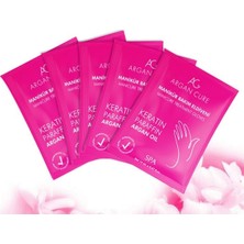 Pembe Renkli Argan Cure Manikür Keratin Bakım Eldiveni 5'li Dermatolojik Olarak Test Edilmiş