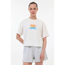 Kinetix Wl Anwar 11BT264 5fx Ekru Kadın Kısa Kol T-Shirt