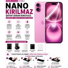 Astakos Iphone 16 Plus Uyumlu Şeffaf Nano Kırılmaz Hidrojel Ekran Koruyucu Darbe Emici Film