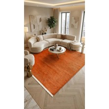 Youdayhomecollection Hanzade- Turuncu - Oturma Odası , Koridor Halısı-Kaydırmaz Taban-Robot Süpürgeye Uyumlu-Kolay Temizlenebilir - 200X250