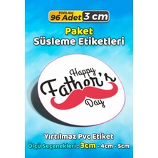 Sb Store Babalar Günü Ambalaj Hediye Paket Süsleme Etiketi Model 123 - 96 Adet 3cm