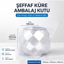 Teknotok Şeffaf Küre Fanus Ambalaj Kutu 105MM - Çok Amaçlı Teşhir & Saklama Kabı