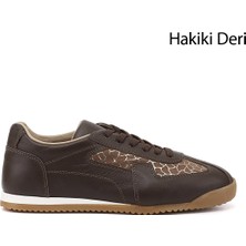 Gönderi(r) Kadın Kahverengi  Lastik Bağcıklı Hakiki Deri Sneaker