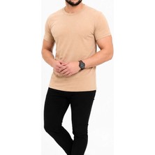 Evrenial Erkek Basic Tişört Bisiklet Yaka Kısa Kol Günlük Yazlık Slim Fit T-Shirt
