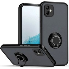 Mudanis Samsung Galaxy A06 Kılıf Montreal Yüzüklü Silikon Kapak - Siyah