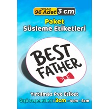Sb Store Babalar Günü Ambalaj Hediye Paket Süsleme Etiketi Model 59 - 96 Adet 3cm
