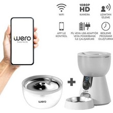 Bezos 2in1 Kameralı, Wi-Fi Destekli Akıllı Otomatik Kedi & Köpek Mama ve Su Kabı Seti