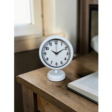 Nemere Softline Beyaz 25 x 20 cm Metal Masa Saati