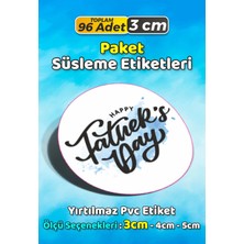 Sb Store Babalar Günü Ambalaj Hediye Paket Süsleme Etiketi Model 52 - 96 Adet 3cm