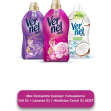 Vernel Max Gül 1.44L & Vernel Max Taze Lavanta 1.44L & Vernel Max Naturals Mineraller ve Hindistan Cevizi 1.44L