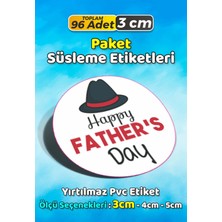 Sb Store Babalar Günü Ambalaj Hediye Paket Süsleme Etiketi Model 50 - 96 Adet 3cm