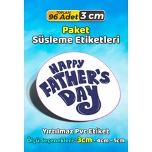 Sb Store Babalar Günü Ambalaj Hediye Paket Süsleme Etiketi Model 47 - 96 Adet 3cm