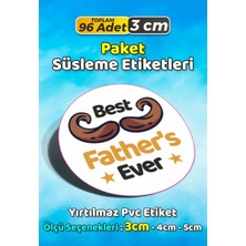 Sb Store Babalar Günü Ambalaj Hediye Paket Süsleme Etiketi Model 41 - 96 Adet 3cm