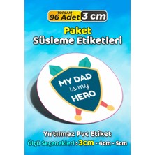 Sb Store Babalar Günü Ambalaj Hediye Paket Süsleme Etiketi Model 30 - 96 Adet 3cm