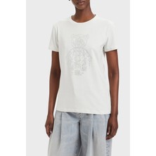 Guess Pamuklu Regular Fit Bisiklet Yaka Taşlı T Shirt V6GI12K3325 Bayan T Shirt V6GI12 K3325 G056