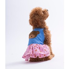 Pawstar Cozie Bear Denim Ayıcık Desenli Kot Kedi Köpek Elbisesi - Kedi Köpek Kıyafeti