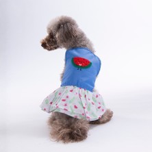 Pawstar Ruby Slice Denim Karpuz Desenli Kot Kedi Köpek Elbisesi - Kedi Köpek Kıyafeti