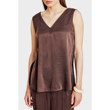 Brooks Brothers V Yaka Cupro Bluz Bayan Bluz BBSS26FBU002344