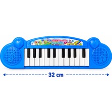 Duman Oyuncak 🎹 Mini Elektronik Piyano Mavi – 32 cm Çocuk Oyuncak Klavye