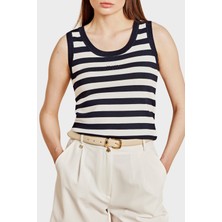 Brooks Brothers Çizgili Bisiklet Yaka Atlet Bayan Atlet BBSS26FKT010388