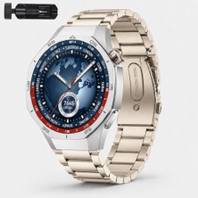 Sneezy Huawei Watch Gt5 Pro 46MM Ile Uyumlu Katlanır Klipsli Paslanmaz Çelik Saat Kordonu