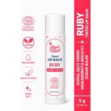 Aliye's Planet Organik Renkli Lip Balm – Ruby Doğal Işıltı Veren Nemlendirici & Besleyici Dudak Balmı