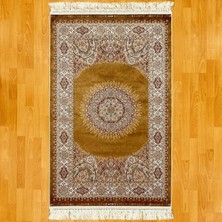 Mevlana Bazaar Lüks Mihraplı Madalyon Desenli 200 x 300 İpek Halı