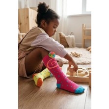 Bony Socks  Şeker Desenli Aksesuarlı Çocuk Dizüstü Çorap Çok Renkli