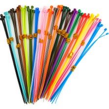 Spelt 20 Renkli 100 Parça 2,5X200 mm Kablo Bağı Düzenleme Seti Plastik Kilitli Cırt Kelepçe Klips