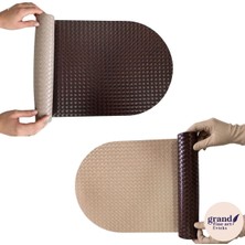 Grand Fine Art 1 Adet Deri Mini Runner-Klavye Altlığı-Masa Matı-Masa Sümeni -Çok Amaçlı Kullanım Örgü Desenli