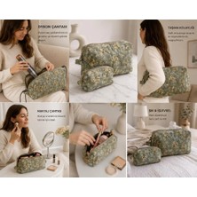 Chaprin Desenli Dysn ve Makyaj Çantası Ikili Set – Büyük 35X20CM & Küçük 20X15CM – Seyahat&günlük Organizer